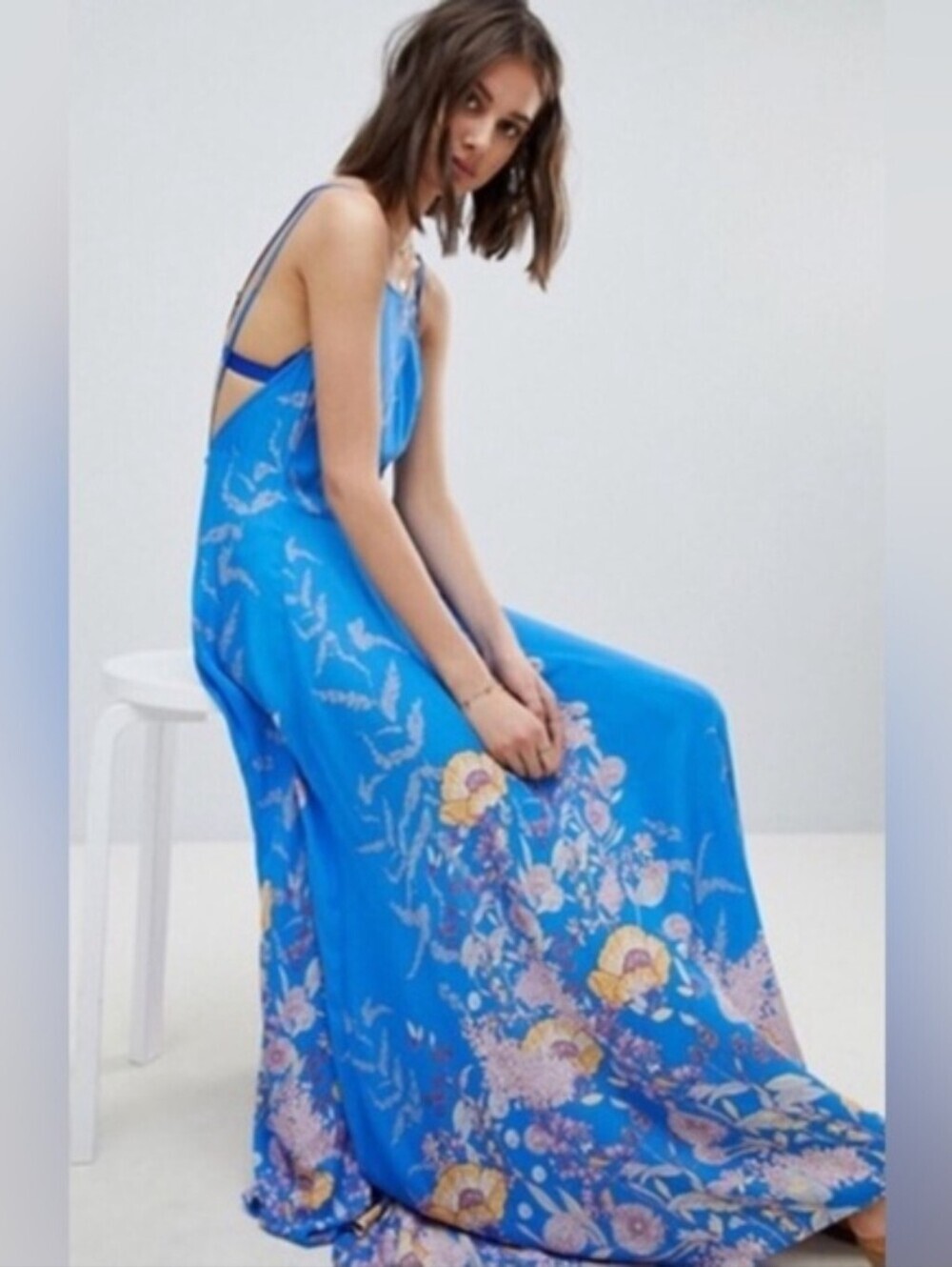 Free People Embrace It Maxi Dress Bundle Size Large Blue & White Boho. Bogo!!